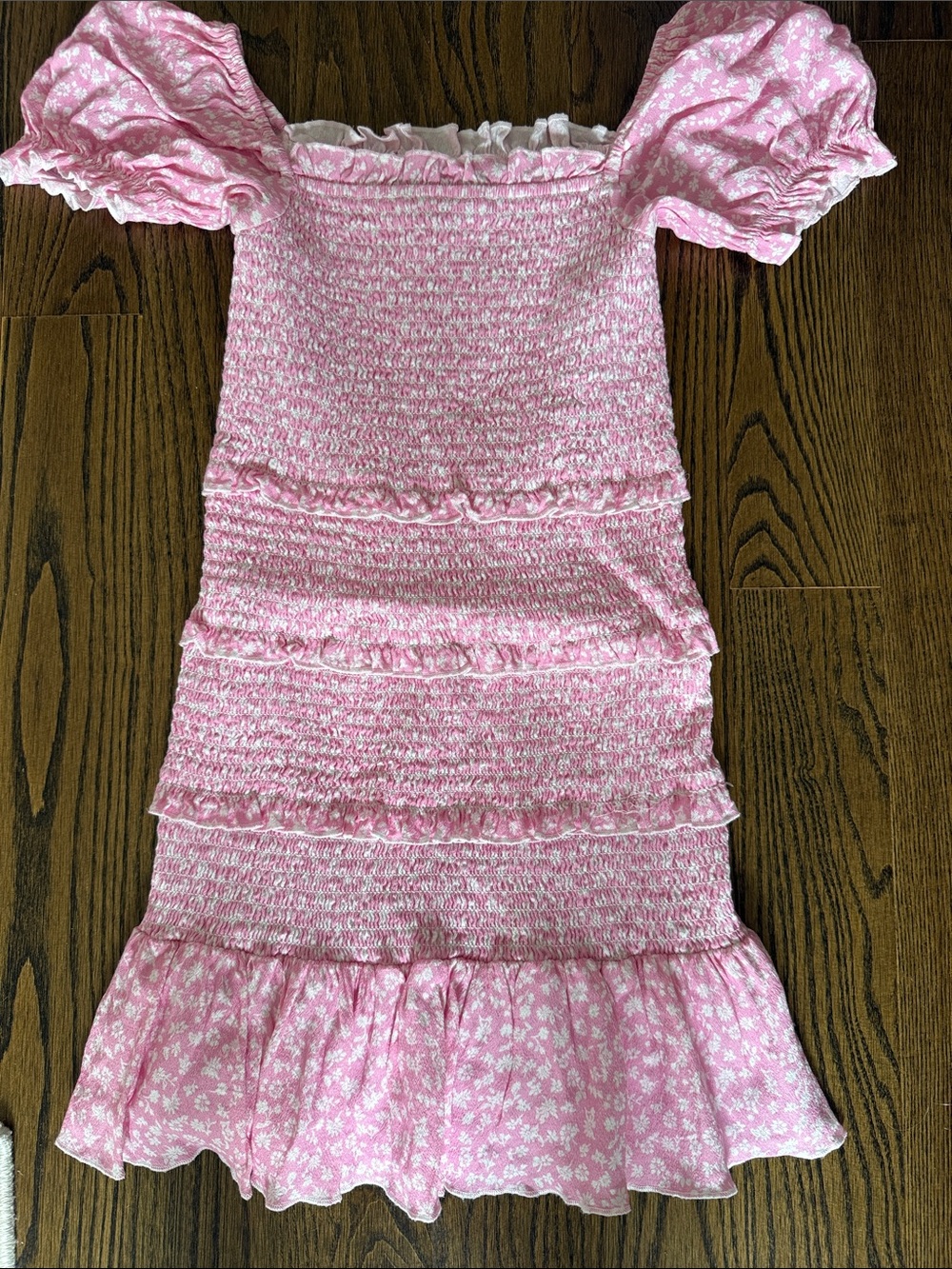 Katie J NYC Girl’s Pink Smocked Ruffle Dress